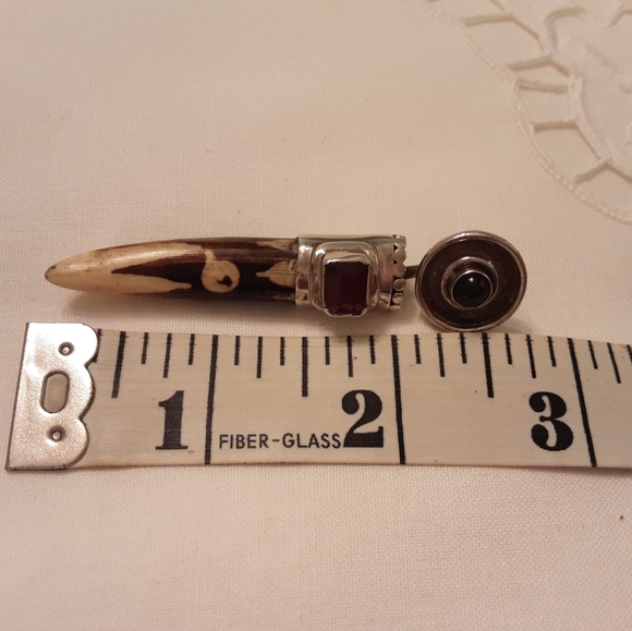 VINTAGE SAJEN 925 SOLID STERLING SILVER AFRICAN MUDD BEAD SLIDE - Picture 9 of 17